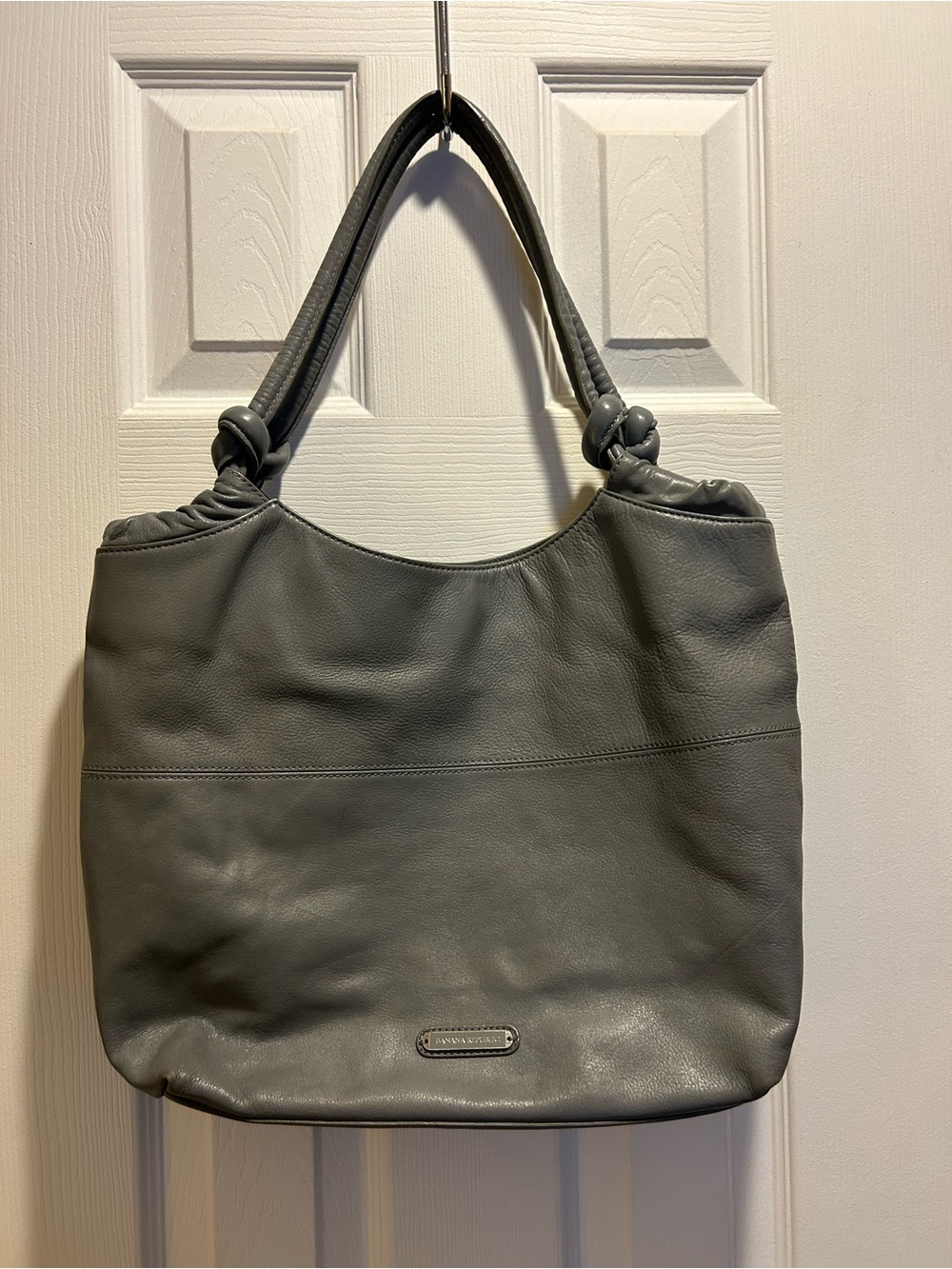 Banana Republic Grey Leather Shoulder Bag